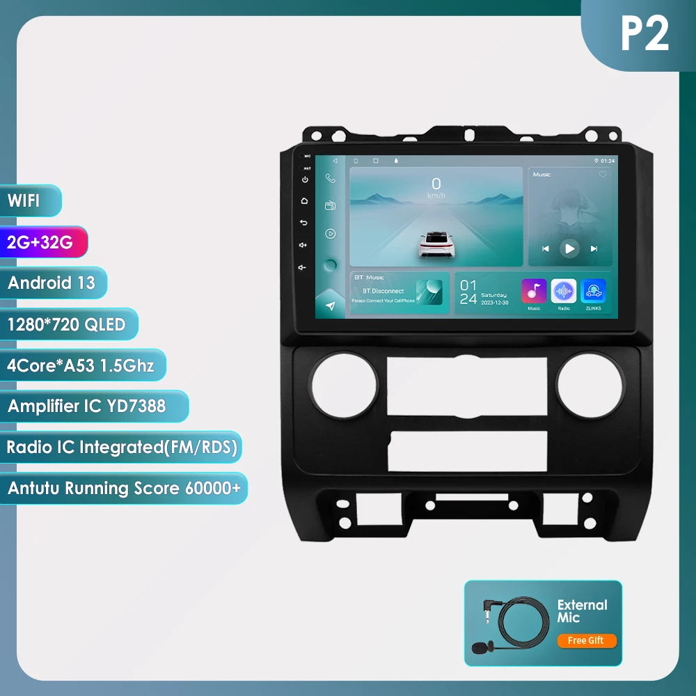 CarPlay Navigatie voor Ford Escape (2007–2012) | 9" Android Multimedia Systeem