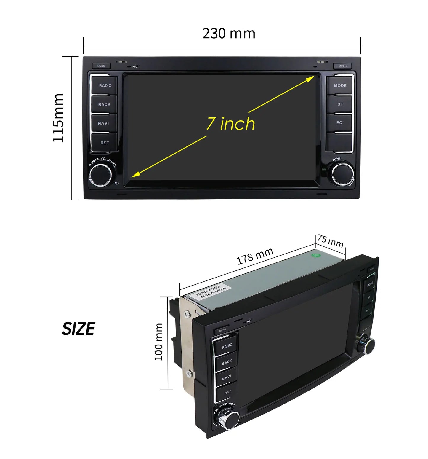 7” CarPlay Navigatie voor VW Touareg & Transporter T5 (2004–2011)