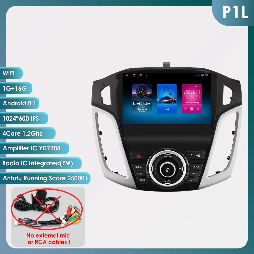 9" Android CarPlay Navigatie voor Ford Focus 3 (2011–2017)
