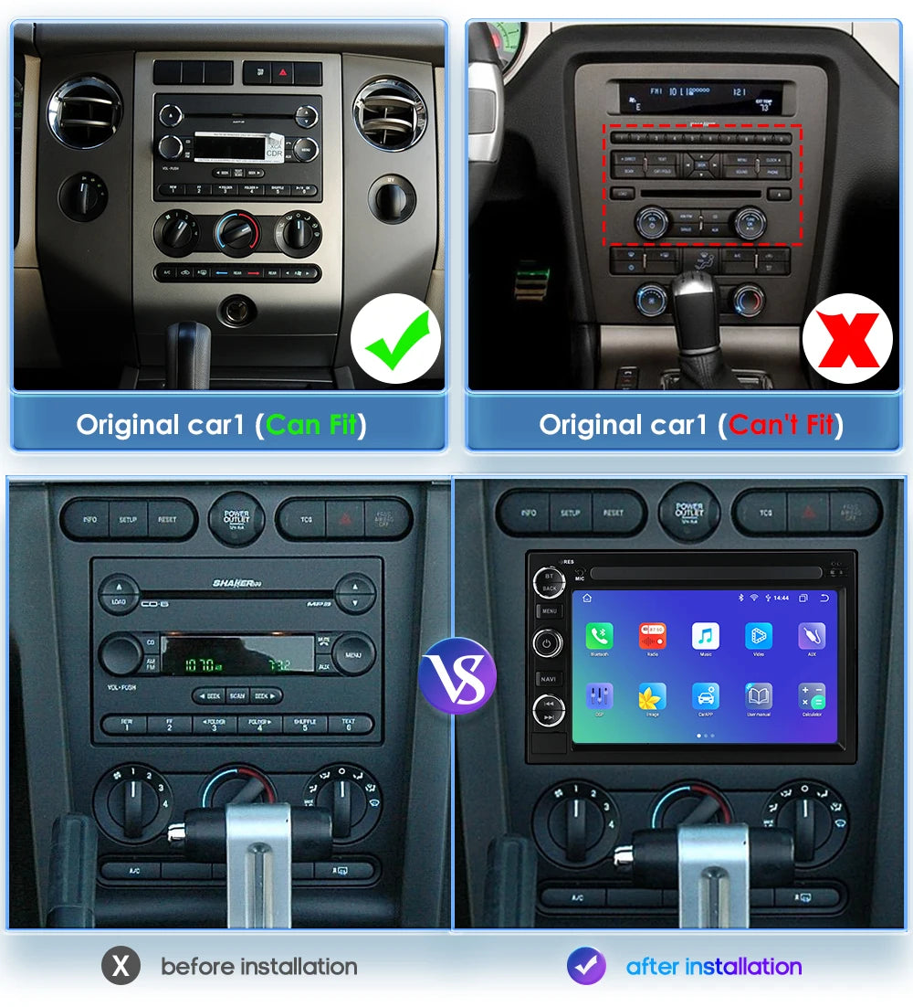 7" Android CarPlay Navigatie voor Ford F150, Explorer, Mustang & Lincoln (8+128GB)