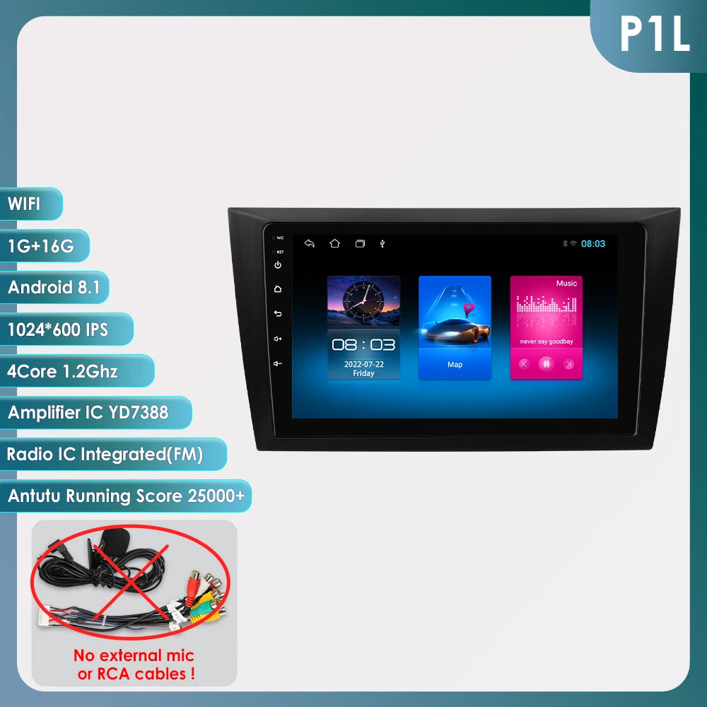 9” CarPlay Navigatie voor VW Golf 6 (2008–2016) – Android 13 | Draadloos