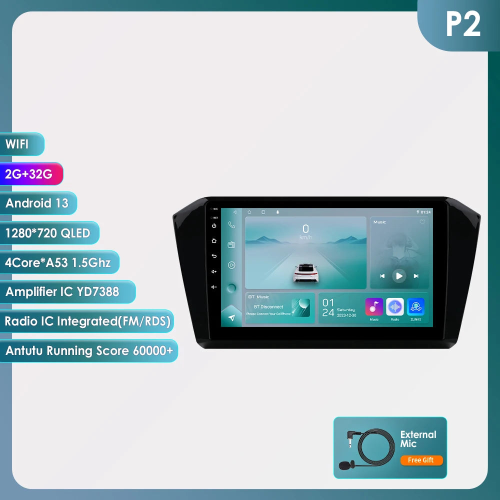 10.1” CarPlay Navigatie voor VW Passat B8 (2015–2020)