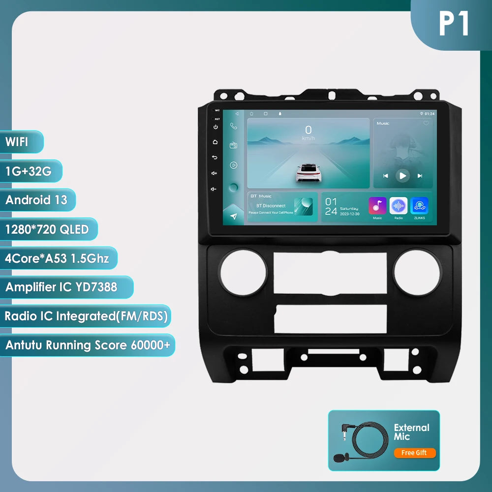 CarPlay Navigatie voor Ford Escape (2007–2012) | 9" Android Multimedia Systeem