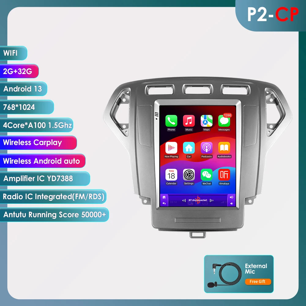 CarPlay Navigatie voor Ford Mondeo Mk4 / Galaxy A/C (2007–2010) | Android Head Unit 9"