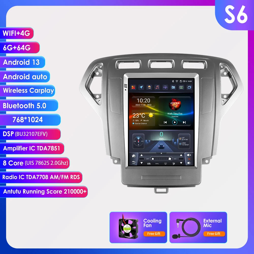 CarPlay Navigatie voor Ford Mondeo Mk4 / Galaxy A/C (2007–2010) | Android Head Unit 9"