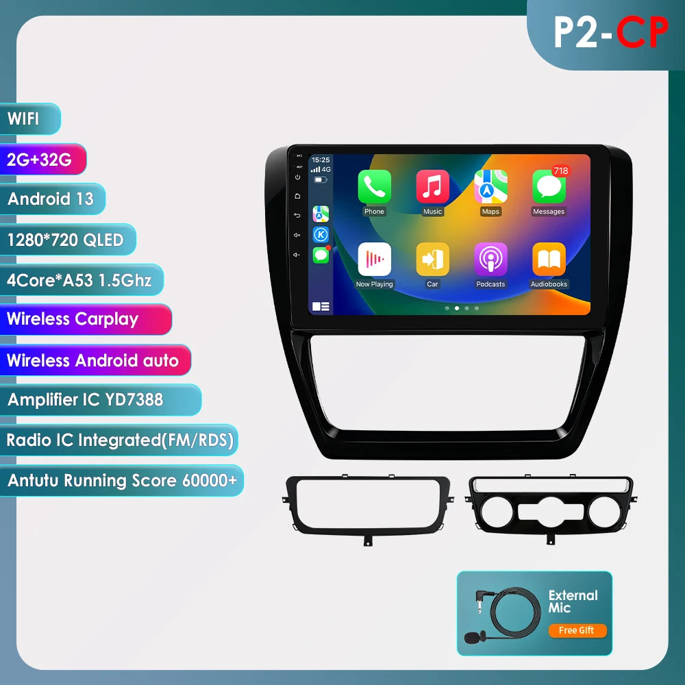 10.1” CarPlay Navigatie voor VW Jetta 6 (2011–2018)