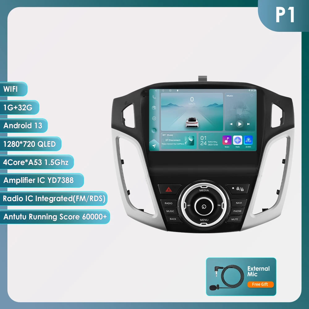9" Android CarPlay Navigatie voor Ford Focus 3 (2011–2017)