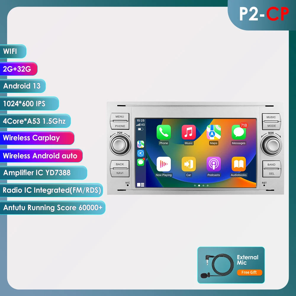 Android CarPlay Navigatie voor Ford Kuga 2 / Escape (2013–2017)