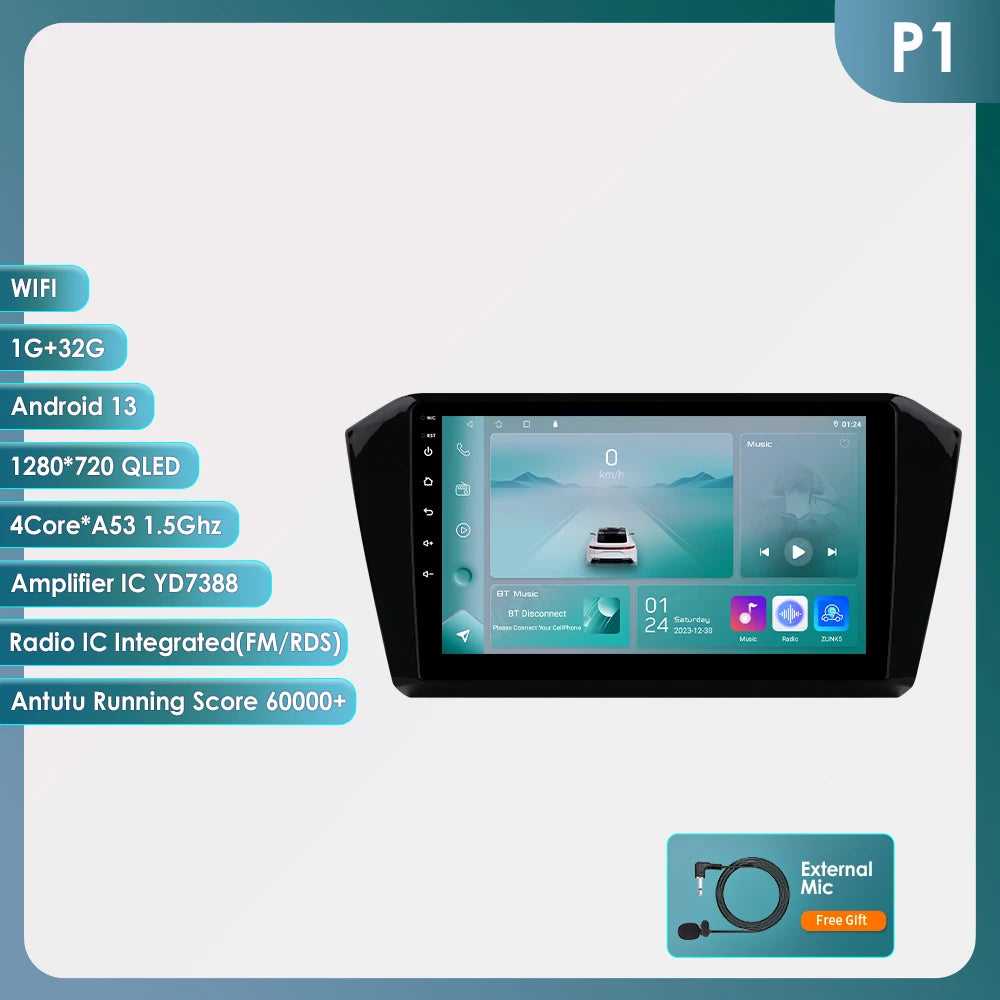 10.1” CarPlay Navigatie voor VW Passat B8 (2015–2020)