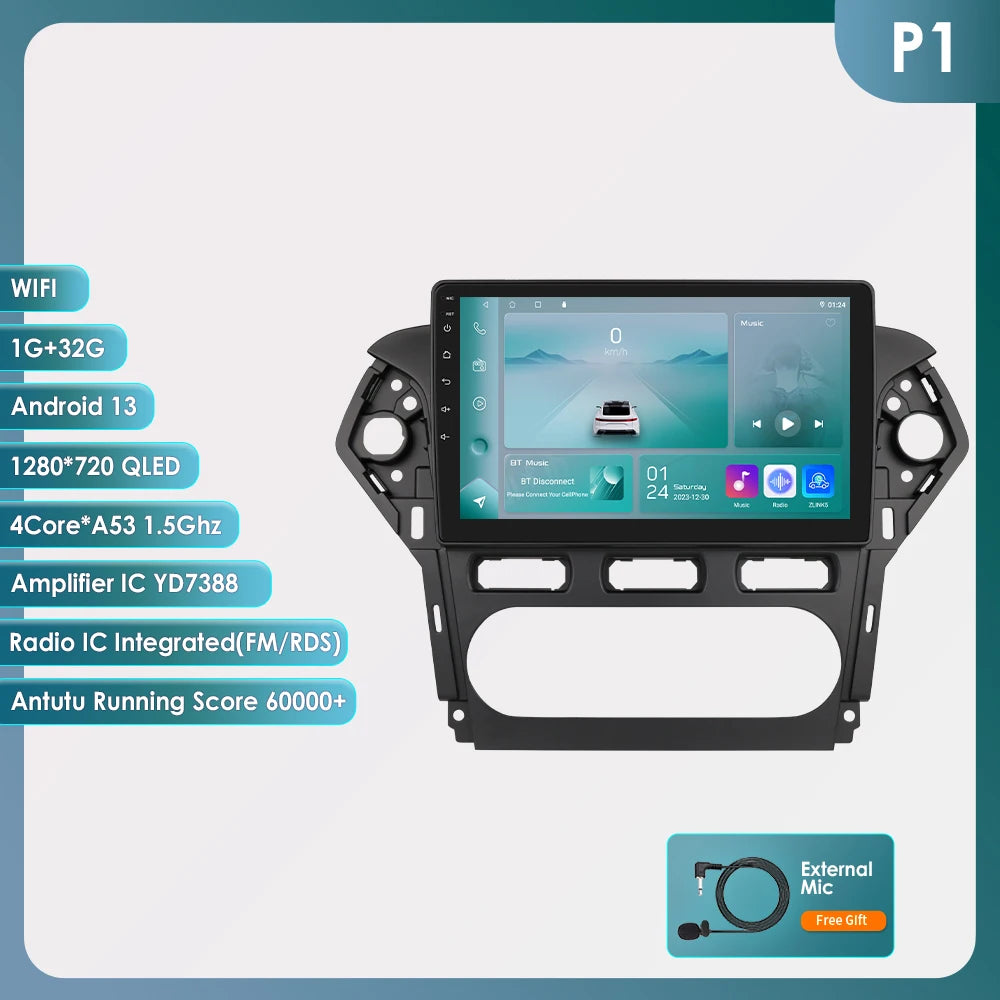 CarPlay Navigatie voor Ford Mondeo MK4 (2010–2014) | Android 13 | 8 Core
