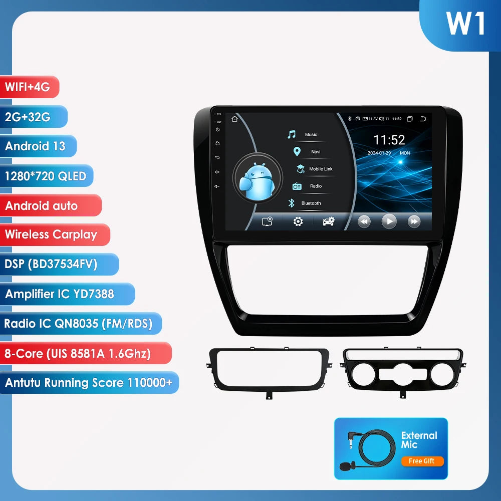 10.1” CarPlay Navigatie voor VW Jetta 6 (2011–2018)