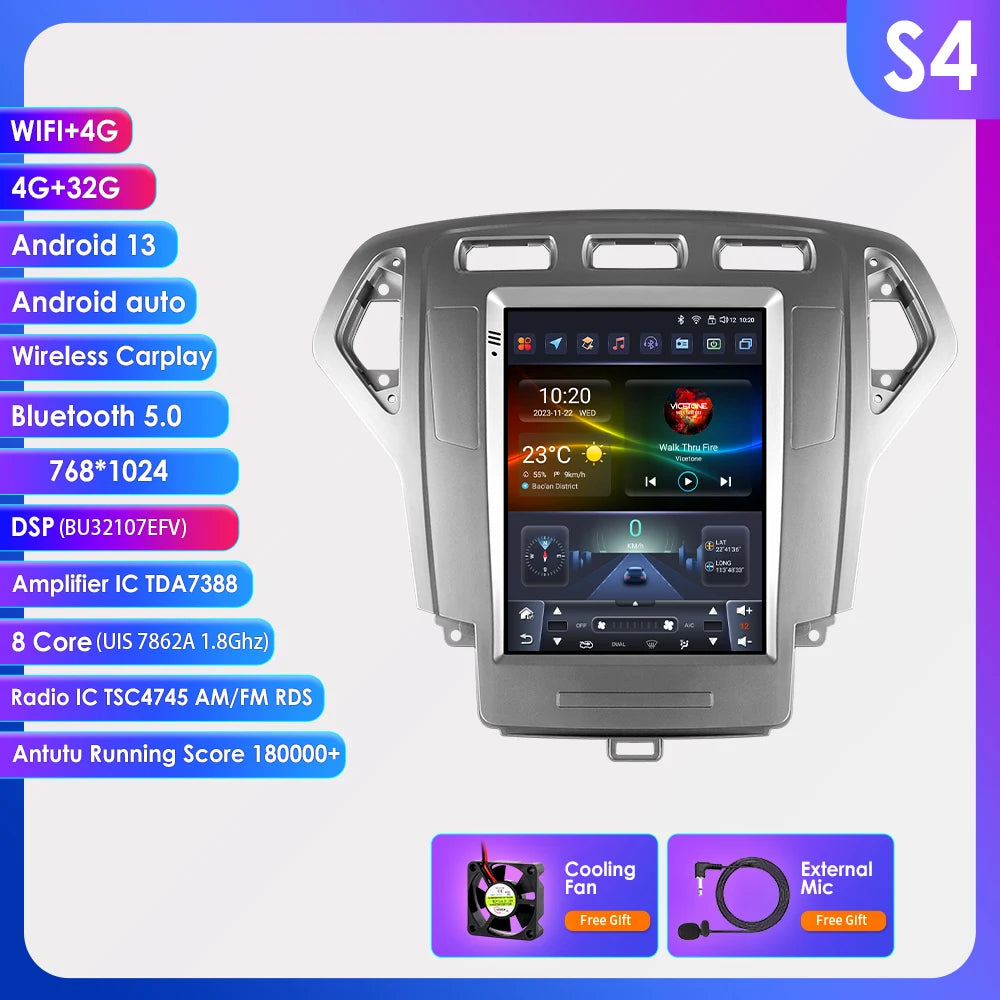 CarPlay Navigatie voor Ford Mondeo Mk4 / Galaxy A/C (2007–2010) | Android Head Unit 9"