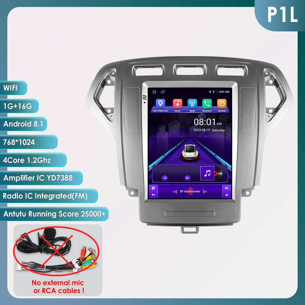 CarPlay Navigatie voor Ford Mondeo Mk4 / Galaxy A/C (2007–2010) | Android Head Unit 9"