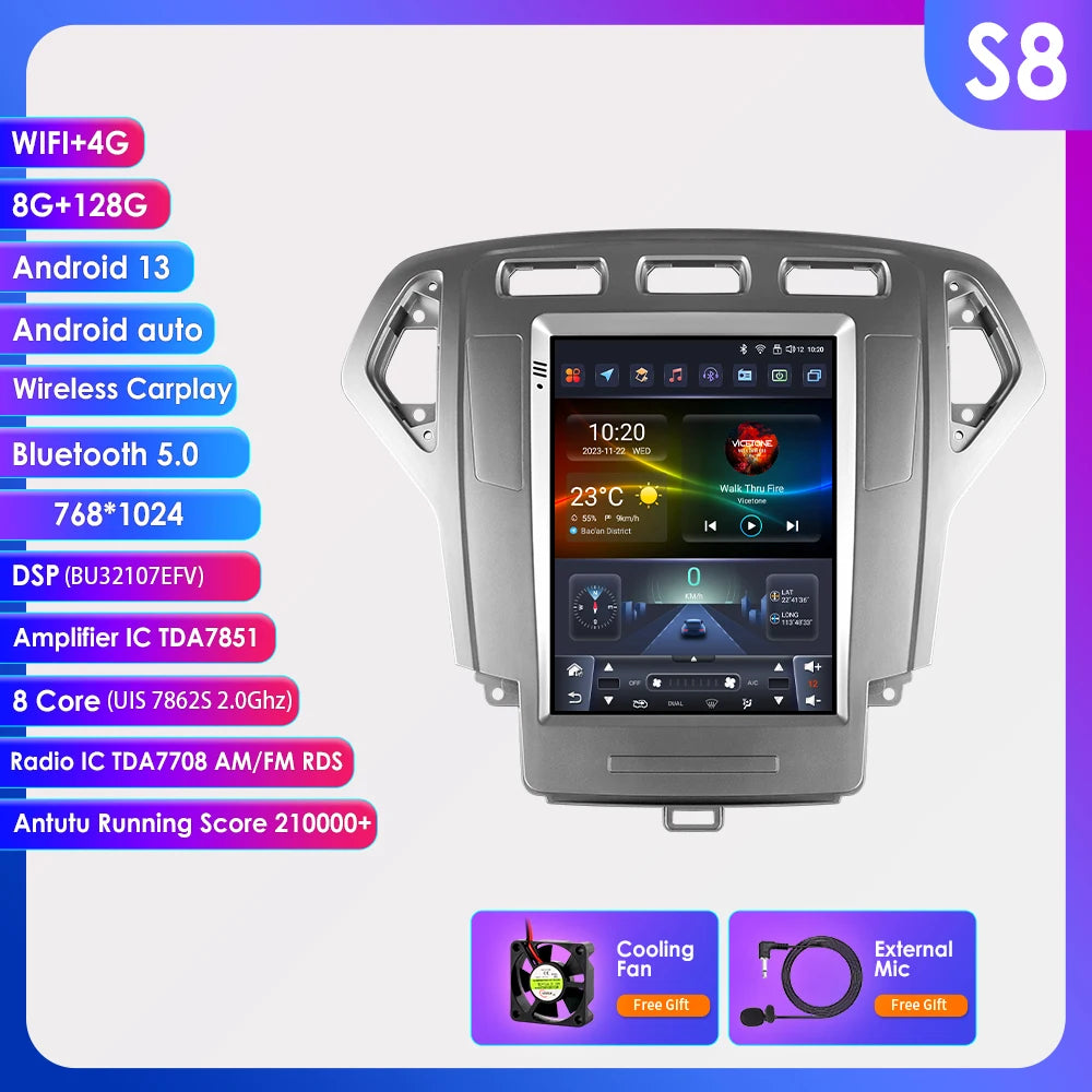 CarPlay Navigatie voor Ford Mondeo Mk4 / Galaxy A/C (2007–2010) | Android Head Unit 9"