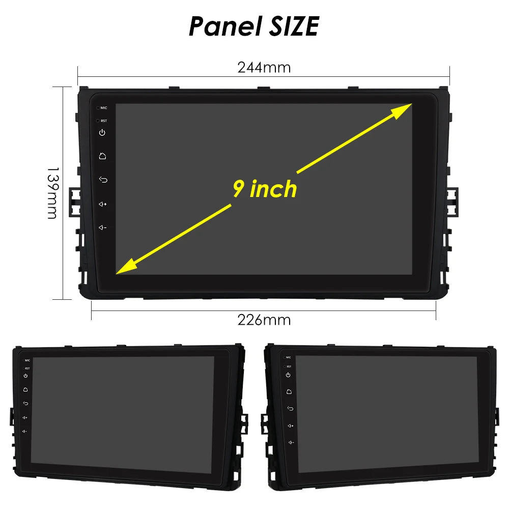 9” CarPlay Navigatie voor VW MQB (Polo, T-Cross, T-Roc)