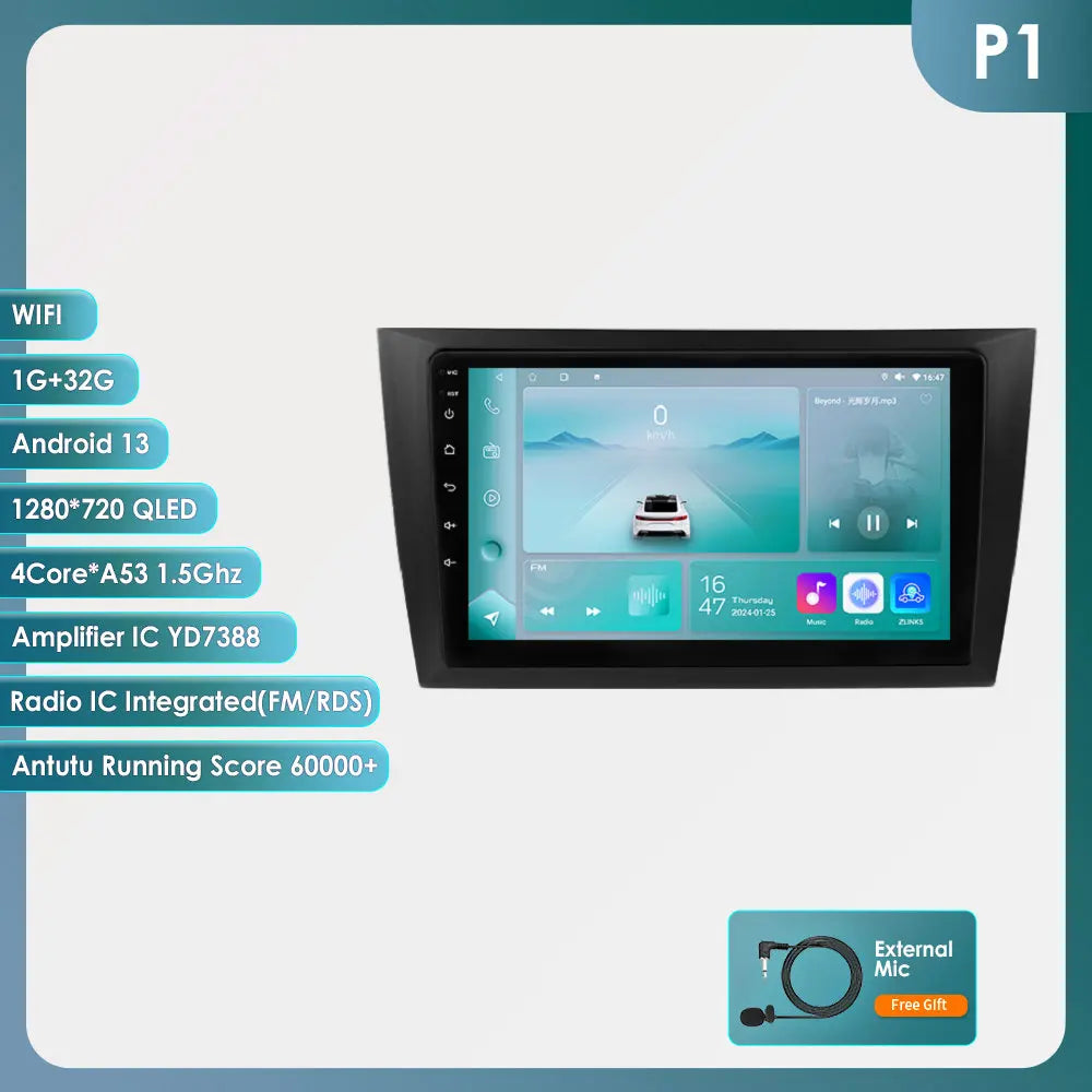 9” CarPlay Navigatie voor VW Golf 6 (2008–2016) – Android 13 | Draadloos