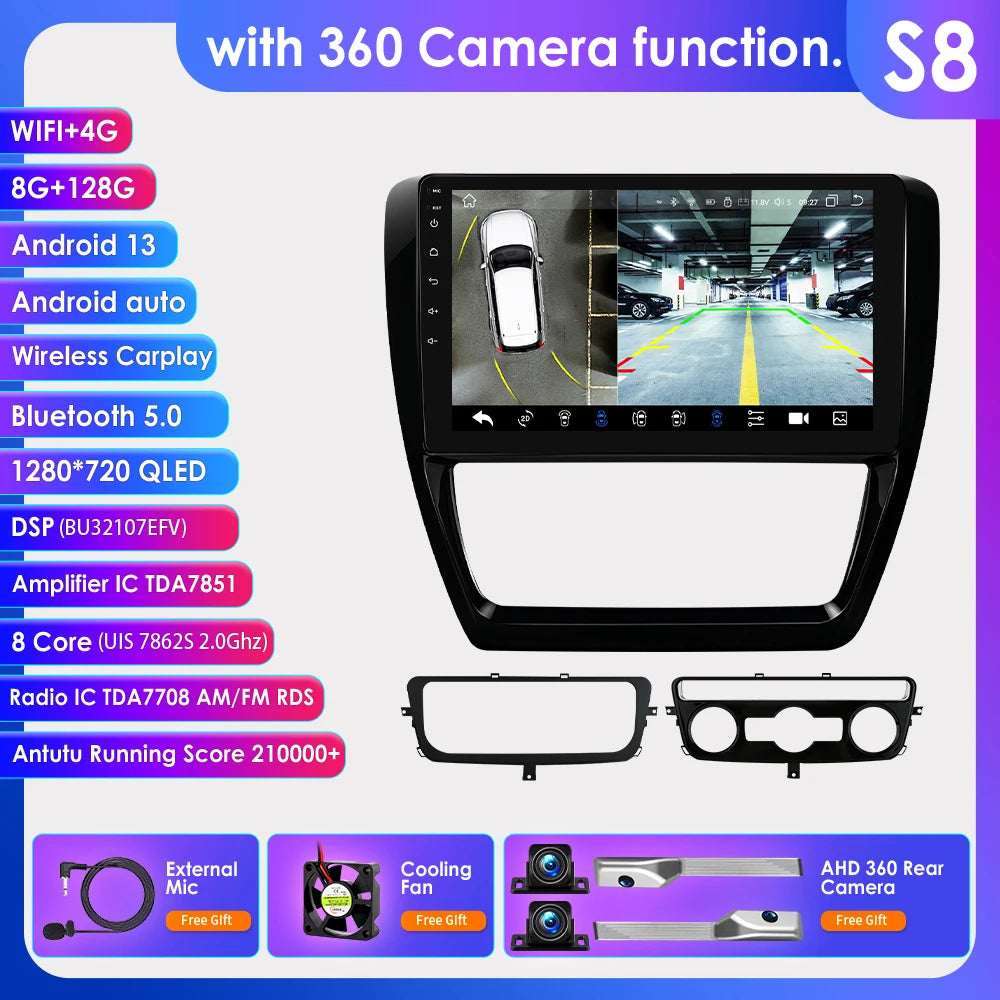 10.1” CarPlay Navigatie voor VW Jetta 6 (2011–2018)