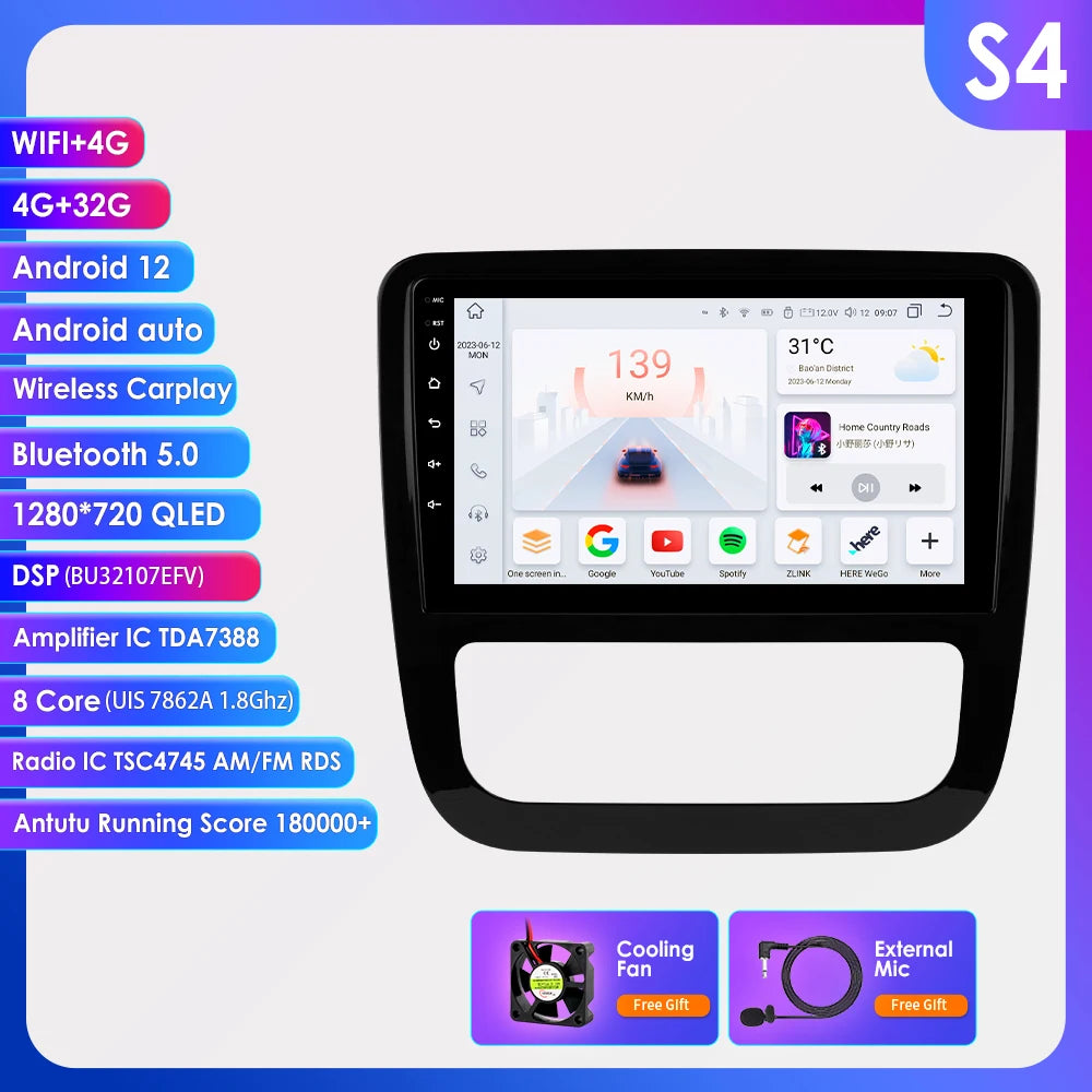 9" Android CarPlay Navigatie voor VW Scirocco (2008–2013)