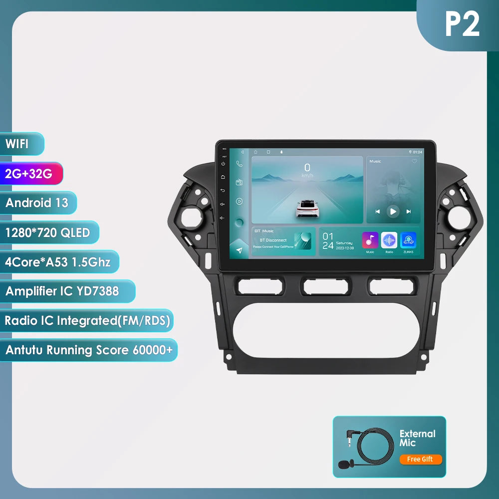 CarPlay Navigatie voor Ford Mondeo MK4 (2010–2014) | Android 13 | 8 Core