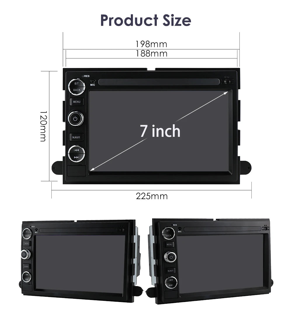 7" Android CarPlay Navigatie voor Ford F150, Explorer, Mustang & Lincoln (8+128GB)