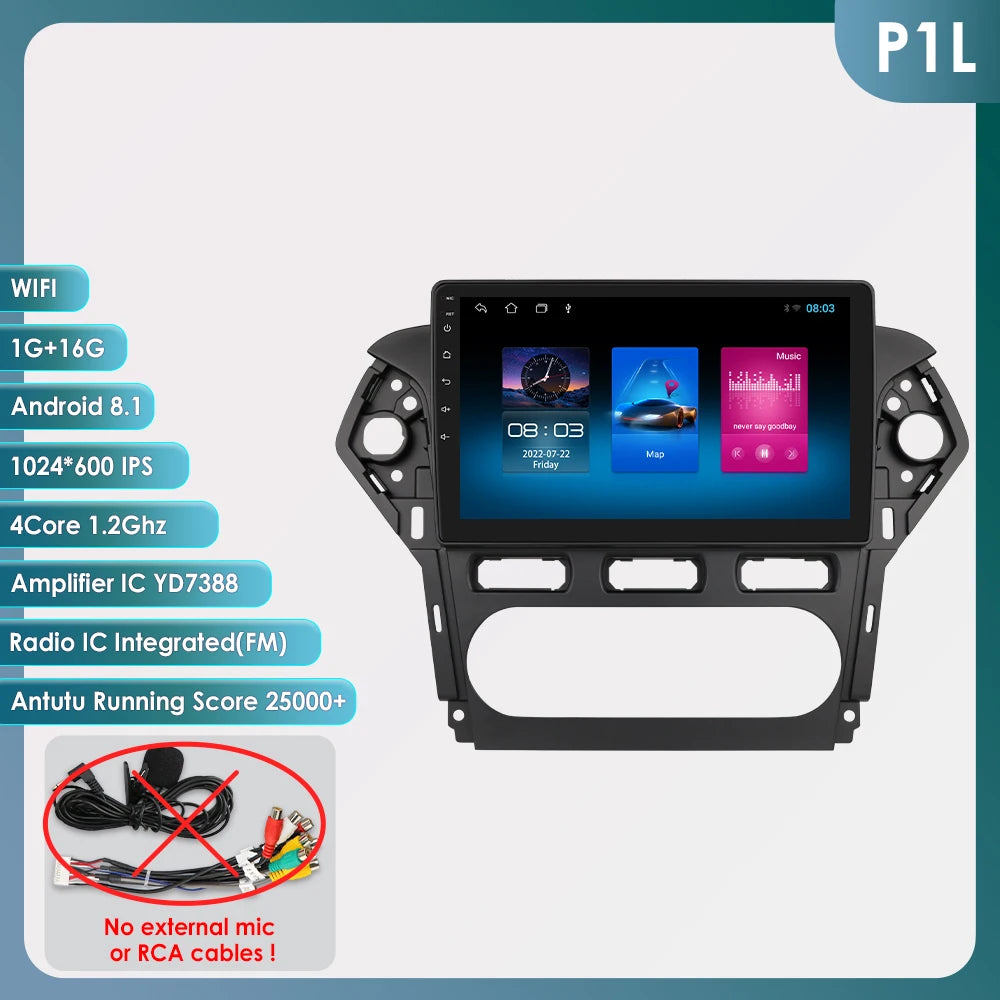 CarPlay Navigatie voor Ford Mondeo MK4 (2010–2014) | Android 13 | 8 Core