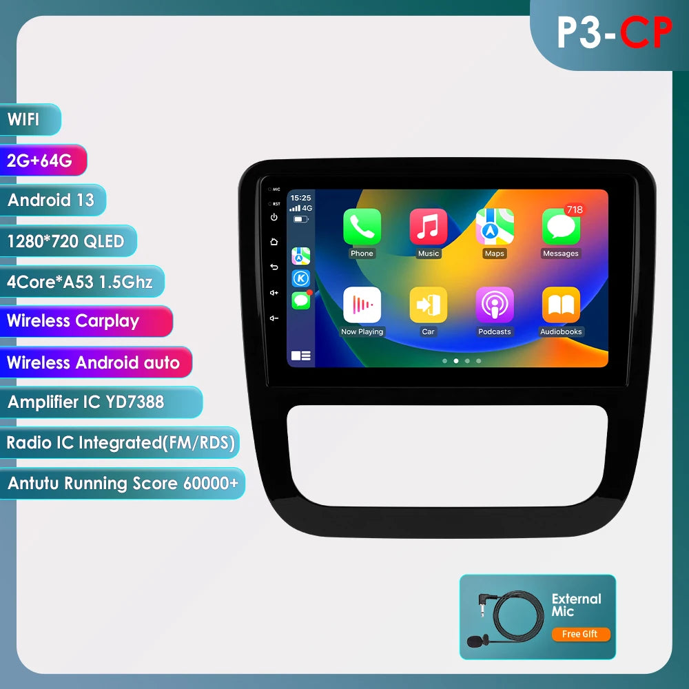 9" Android CarPlay Navigatie voor VW Scirocco (2008–2013)