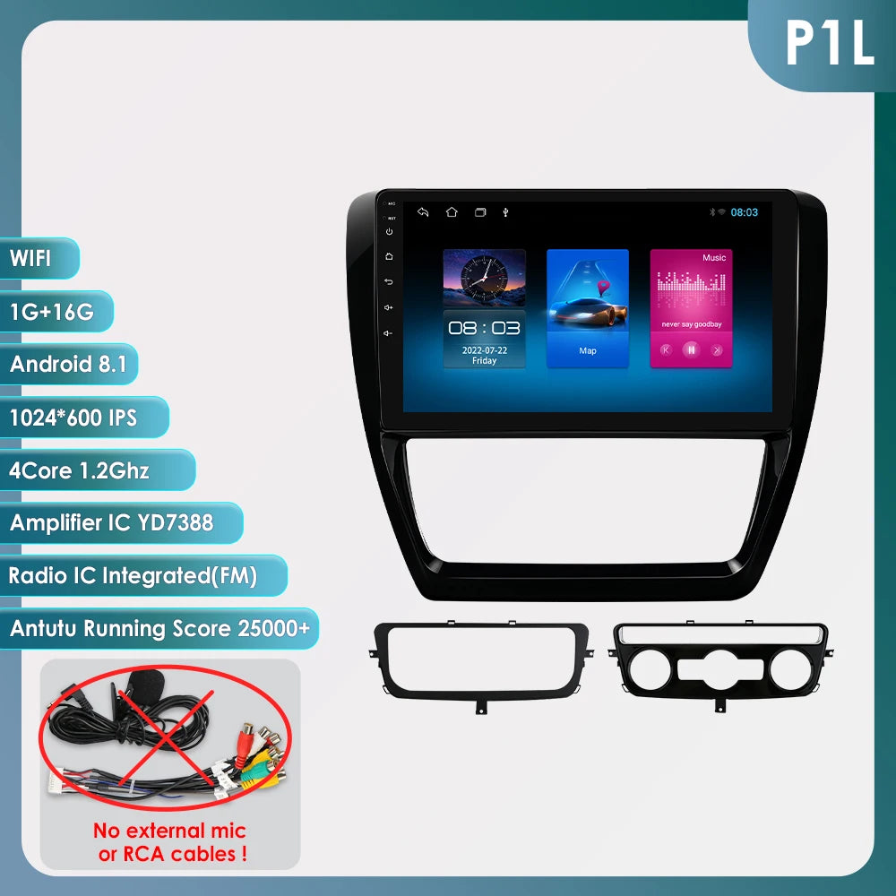10.1” CarPlay Navigatie voor VW Jetta 6 (2011–2018)