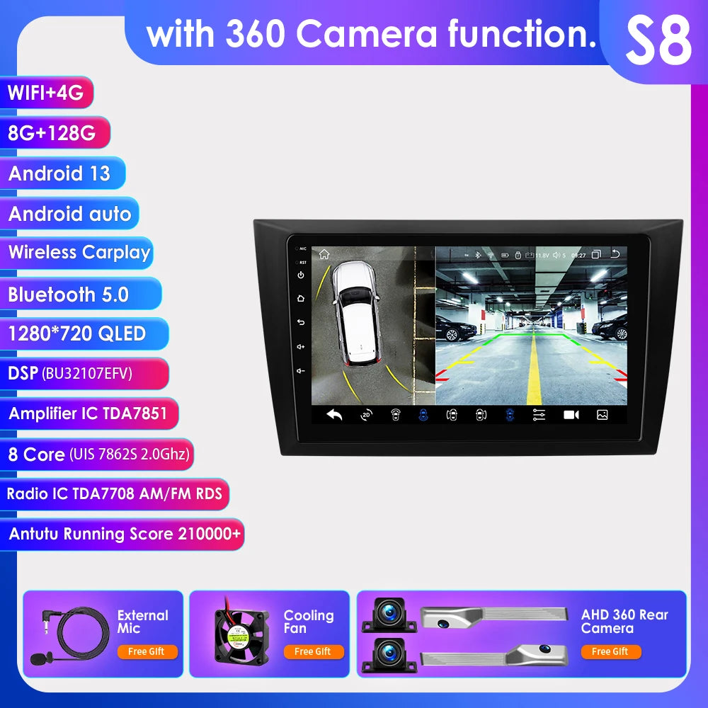 9” CarPlay Navigatie voor VW Golf 6 (2008–2016) – Android 13 | Draadloos