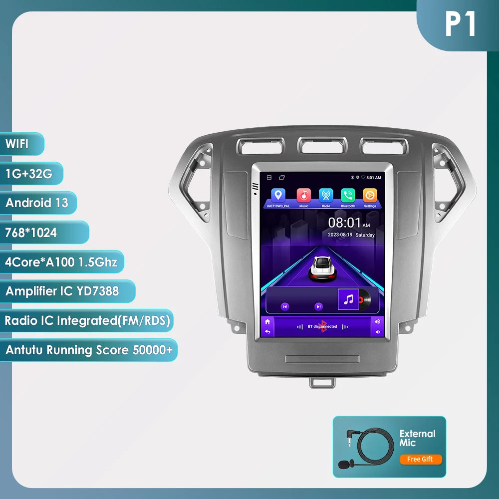 CarPlay Navigatie voor Ford Mondeo Mk4 / Galaxy A/C (2007–2010) | Android Head Unit 9"